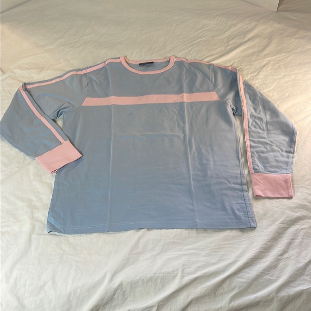 Lerros Blue Shirt with Pink Trim